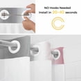 thumbnail image 5 of Pink Grey No Hook Shower Curtain Waterproof, Bathroom Curtains with Snap in Liners and See Through Top Window, Gray Farmhouse Modern Rustic Hotel Style Bathtub Curtains Shower 54"Wx78"L, 5 of 8