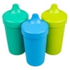 RE-PLAY 3pk No-Spill Sippy Cups | Made in USA | Made from Recycled Milk Jugs | Under the Sea (Aqua, Lime Green, Sky Blue)