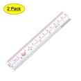 thumbnail image 1 of Unique Bargains Straight Ruler 15cm 6 Inch Metric Double Scale Plastic Measuring Tool Clear 2Pcs, 1 of 3