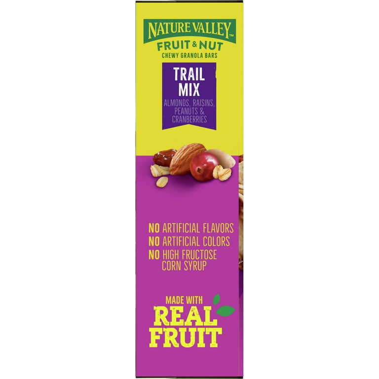 Nature Valley Chewy Fruit and Nut Granola Bars, Trail Mix, 6 Bars