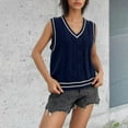 thumbnail image 2 of GigrtiJin V-Neck Tank Tops for Womens Fall Casual Sleeveless Wool Sweaters Top Fashion Loose Comfy Blouses, 2 of 3