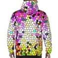 thumbnail image 7 of Kdxio Colorful Tie Dye Stained Glass 3 Print Mens Casual Hooded Collar Drawstring Hoodies Pullover Sweatshirts Casual Long Sleeve Shirts-4X-Large, 7 of 7