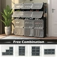 thumbnail image 3 of Barara King Shoe Rack, Shoe Organizer, Storage Shoe Shelf, 12-Cube 48 Pairs Portable Shoe Shelves with Hook-Black, 3 of 8