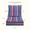 thumbnail image 5 of 3i Products, Inc. Outdoor Deep Seating Lounge Chair Cushion Stripe Blue & Red, 5 of 8