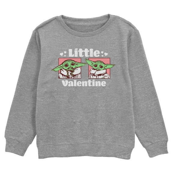 Boy's Star Wars: The Mandalorian Valentine's Day The Child Little Valentine Panels  Sweatshirt