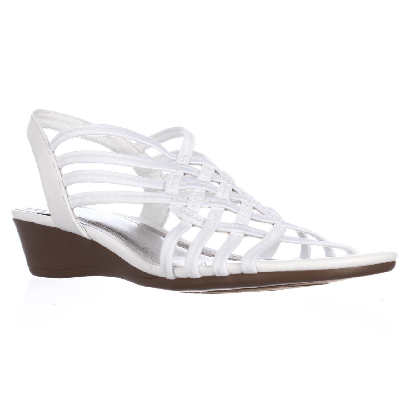 Womens Impo Refresh Elastic Strap Low Wedge Slingback Dress Sandals