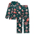 thumbnail image 1 of GDREDA Ensemble de Nuit pour Femmes Imprimé Pyjama à Manches Longues pour Femmes pyjamas Femmes Ensembles de Pyjama pyjamas Vert Foncé,L, 1 of 2