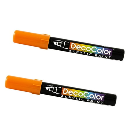 UPC: 0842497171128 | Marvy Uchida Chisel Tip Acrylic Paint Markers Orange 2/Pack