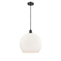 516-1P-BK-G121-14-Innovations Lighting-Athens - 1 Light Pendant In Industrial Style-18.38 Inches Tall and 13.75 Inches Wide-Matte Black Finish-Matte