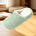 thumbnail image 4 of JUSLIO Slippers for Women Open Toe Slides Slip On Fuzzy Plush Flat Sole Non Slip Indoor House Slippers Green, 4 of 5
