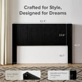 thumbnail image 5 of mopio Brooklyn Queen Size Black Headboard, 62.4" Wide Headboard Only, Wood Headboard, Modern Farmhouse, Boho, Wall Mount, Fluted Panel, Wingback Design, 5 of 7