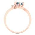 thumbnail image 4 of 0.87 ct Round Cut Blue Moissanite 3 Stone 14K Rose Gold Womens Engagement Ring, 4 of 5