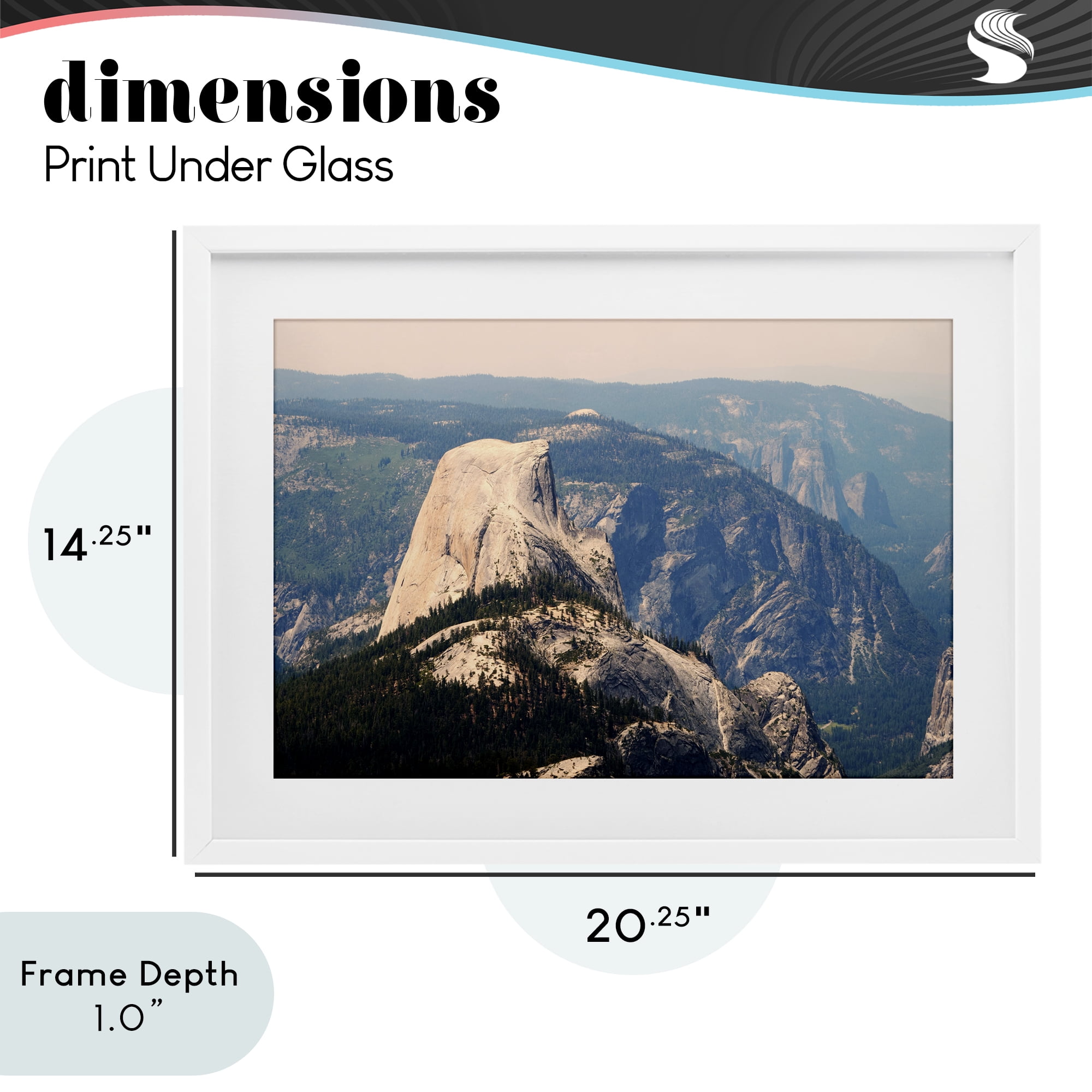 Stupell Industries Granite Monolith Above Forest White Framed Print Under Glass, design by Gemma Bardot