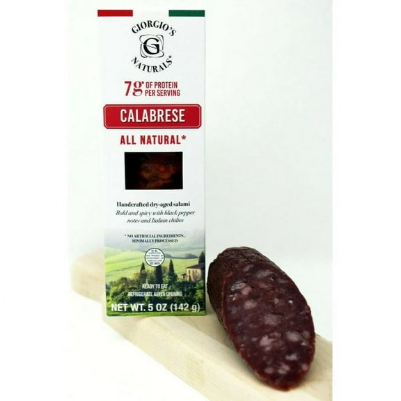 Giorgio's Naturals - CALABRESE SALAMI - Pork Salami, Italian Dry Salami Chub Deli Lunch Meat, 5 oz