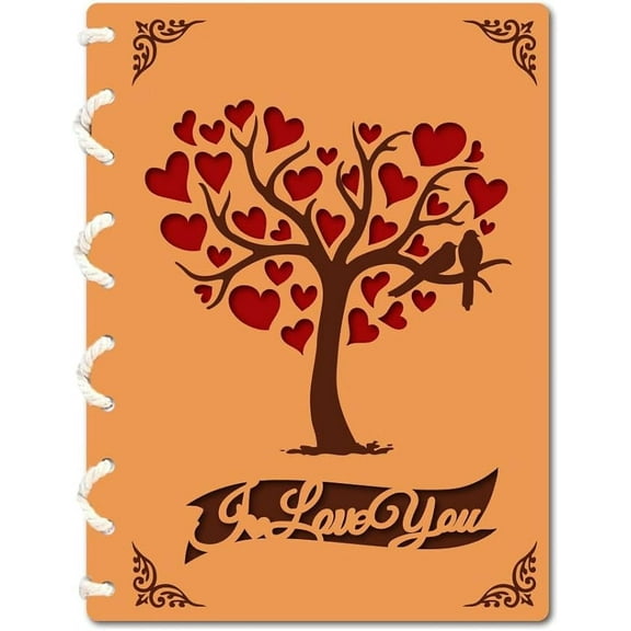 Happy Anniversary Card For Him or Her Heart Tree Wooden Card Love You Greeting Card Romantic Wedding Anniversary Card Love Anniversary Card Gifts Wooden Keepsake For Wife Husband and Couple
