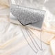 thumbnail image 3 of bolso de mano para mujer, ideal para fiestas de noche y bodas (plateado)., 3 of 7