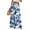 Blue, variant on WTOBBY Women's Summer Boho Palazzo Wide Leg Pants with Floral Printing High Waist Elastic Drawstring and Pockets for Casual Comfortable Outfits ,Blue L