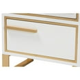 thumbnail image 5 of Baxton Studio Giolla Contemporary Glam and Luxe White Finished Wood and Gold Metal 2-Drawer Nightstand, 5 of 7