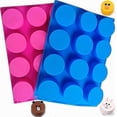 thumbnail image 1 of 2-Pack Blue Silicone Cylinder Molds for Baking, Chocolates, Soaps, Desserts, and More - 12 Holes Each, 1 of 4