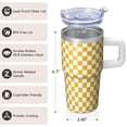 thumbnail image 3 of Stainless Steel 20oz Insulated Geometric Textured Tumbler, Double Wall Coffee Travel Mug with Handle, Leak Proof Straw Lid, 3 of 5