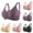 Purple, variant on Zip Front Bra For Women Wirefree Breathable Front Closure Bra Oversized Lace Bras With Adjustable Straps