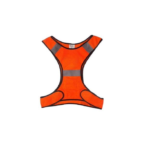 Sonducket Chaleco reflectante de alta visibilidad, tela de seguridad para correr, advertencia fluorescente con chaqueta con cremallera, suministros para Ciclismo Naranja Sonducket OD028646-02
