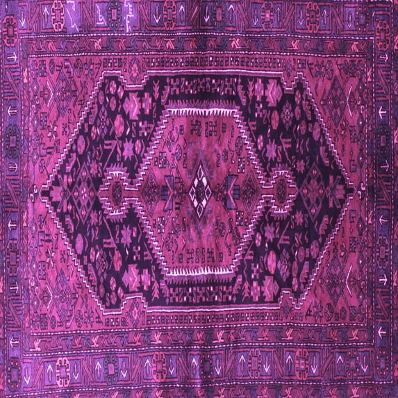 Ahgly Company Indoor Square Persian Purple Traditional Area Rugs, 5' Square