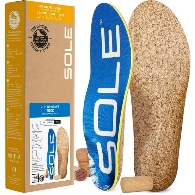 Plantillas para zapatos SOLE Performance, soporte ortopédico grueso para arcos