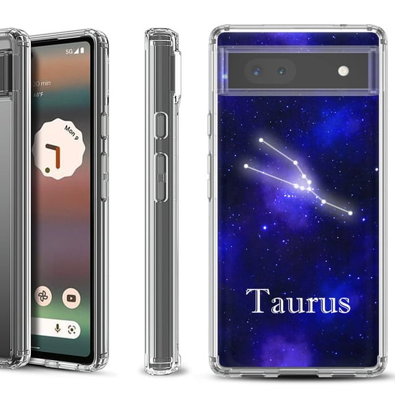 Shockproof Bumper Phone Case for Google Pixel 6a, by OneToughShield ® - Taurus