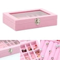 thumbnail image 4 of Caja organizadora , portátil, regalo, contenedor , estuche de viaje de almacenamiento ligero para mujeres, niñas, pendientes, bodas, aniversarios, cumpleaños Rosado Hugo Organizador de joyas, 4 of 10