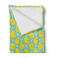 thumbnail image 2 of Rubber Duck Soft Flannel Fleece Throw Blanket, Rubber Ducks on Water Inspired Backdrop Bubbles Funny Pattern, Cozy Plush for Indoor and Outdoor Use, 50" x 60", Turquoise Yellow Orange, by Ambesonne, 2 of 5