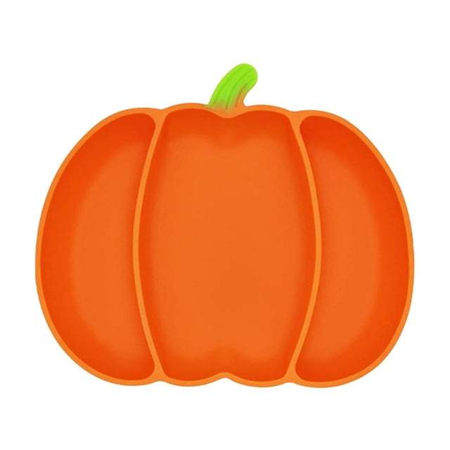 Caja de comida complementaria con ventosa grande y calabaza de Halloween con compartimento integrado, vajilla y plato de comedor