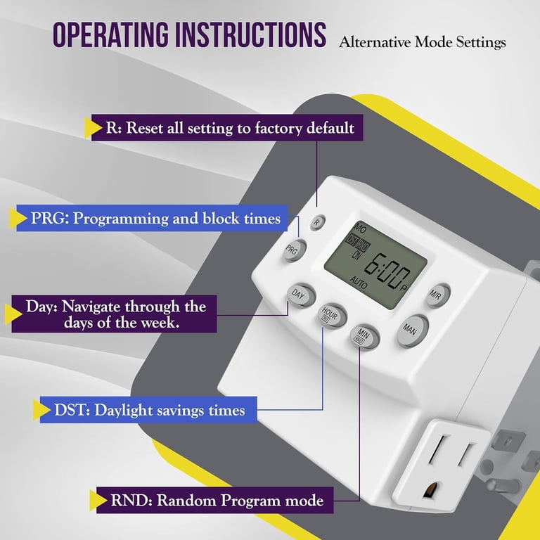 Enerlites Heavy Duty 7-Day Programmable Plug-In Timer photo 5