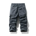 thumbnail image 4 of Multi Bolsillo Cargo Pantalones para Hombres Estiramiento Casual Cordón Clásico Pantalones Cortos de Verano con Bolsillos Múltiples, Pantalones Cortos de Cintura Elástica, 4 of 4