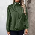 thumbnail image 4 of HOMBOM Rain Jacket for Women Waterproof Lightweight Climbing Drawstring Bomber Zipper with Pockets Womens Raincoat Outdoor, 4 of 6