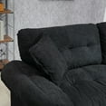 thumbnail image 6 of 84" Chenille Loveseat Sofa Upholstered Deep Seat Sofa Couch with 2 Throw Pillows for Living Room Apartment Office,Black, 6 of 7