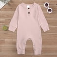thumbnail image 2 of Ulanda Newborn Baby Boy Girl Knitted Romper Jumpsuit Solid Long Sleeve Legging Bodysuit Playsuit Clothes Winter 0-18M (Pink, 18-24 Months), 2 of 8