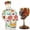 A4-Set, variant on Gothic Skull Decanter Bottle Painted Glass Skull Decanter with Floral Design Decorative Decanter for Bar Decor Halloween Party Day of The Dead Display