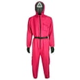 thumbnail image 2 of Spirit Halloween Squid Game Kids Squid Game Guard Costume | Officially Licensed | Group Costume | TV and Movie Costume Hot Pink 155, 2 of 9