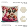 thumbnail image 4 of Cow sunglasses flamingo Linen toss pillowcase Decoration pillowcase Gift preferred 24x24" Cushion cover 2 set Sofa pillowcase Sofa bedroom living room car, 4 of 8