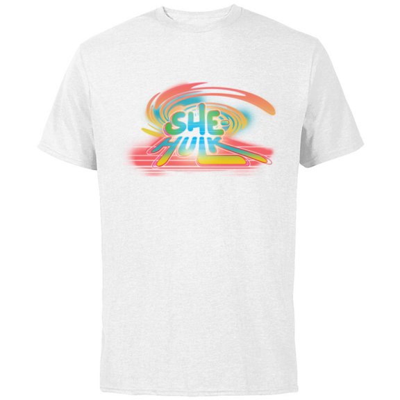 Marvel Studios She Hulk Retro Logo - Short Sleeve Cotton T-Shirt for Adults - Customized-White