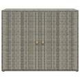 thumbnail image 3 of vidaXL Garden Storage Cabinet Grey 100x55.5x80 cm Poly Rattan, 3 of 5
