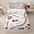 thumbnail image 2 of Homewish Baseball Softball Zipper Full Size Comforter Sets with Fitted Sheet and 2 Pillowcases, Red Sports Cap Zipper Bedding Set for Boys and Girls, Reversible, 4-Piece, 2 of 6