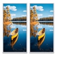 thumbnail image 2 of Designart "Reflecting on a Yellow Boat in Monochrome II" Boat Framed Wall Art Set Of 2 - Yellow Transportation Framed Canvas Set For Living Room Decor, 2 of 6