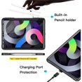 thumbnail image 2 of IBAOLE for New iPad Air 4th Generation Case, Built-in Screen Protector, Dual Layer Shockproof Full Protective Cover with Pencil Holder for iPad 10.9 Inch Case 2020 -Black, 2 of 7