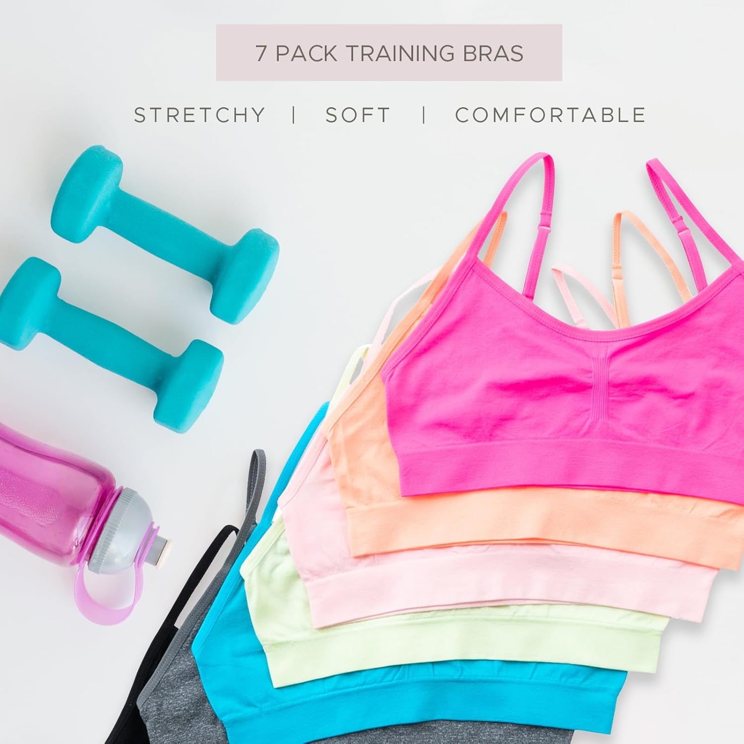 Alyce Ives Intimates Girls Seamless Sports Bra 7-Pack photo 2