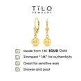thumbnail image 4 of Tilo Jewelry 14K Yellow Gold Polished Ball Drop Dangle Earrings with Secure Leaver-Backs | 6mm | Everyday Earrings for Women & Unisex, 4 of 7