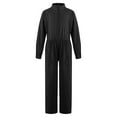 thumbnail image 3 of iiniim Kids Girls Casual Jumpsuit Rompers One Piece Long Sleeve Half Zip Overalls Cargo Pants Black 16, 3 of 7