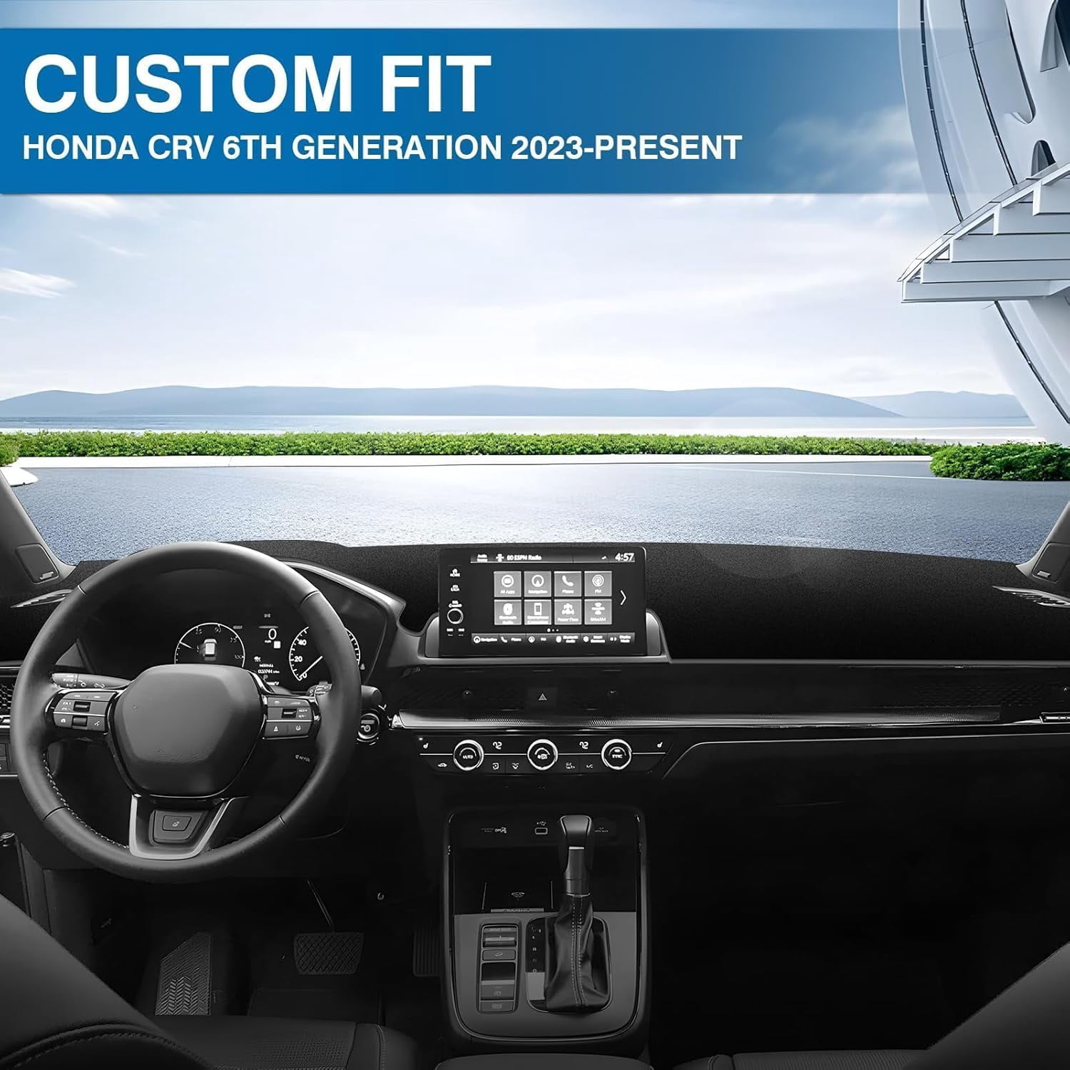 Canvcle Car Dash Cover for Honda CRV CR-V 2023 2024 2025 (EX, EX-L, Sport, Sport Touring) (Without HUD) Non-Slip Center Console Interior Accessories Sunshade No Glare