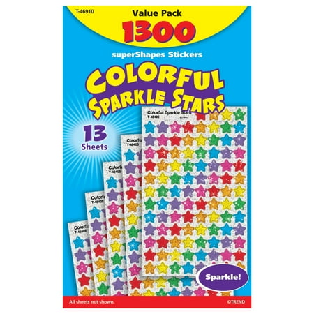 UPC: 0078628469103 | Trend TEPT46910 Sparkle Variety Pack Star Stickers 1300 / Pack Assorted